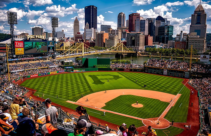 PNC Park Logo, high angle view, downtown, fans, built structure Free HD Wallpaper