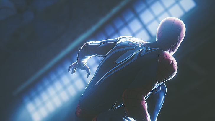 PS4 Spider-Man Game Marvel Profile, holding, clothing, back lit, indoors Free HD Wallpaper