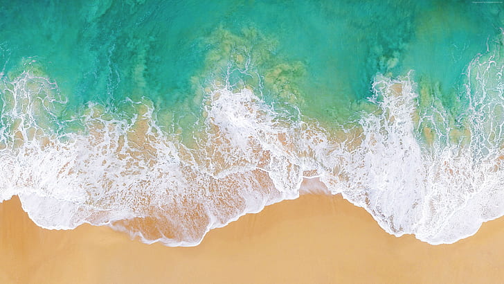 Purple iPhone 8, beach, ocean, ios 11