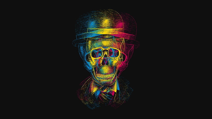 Skull Artwork, digital composite, studio shot, cut out, simple background Free HD Wallpaper