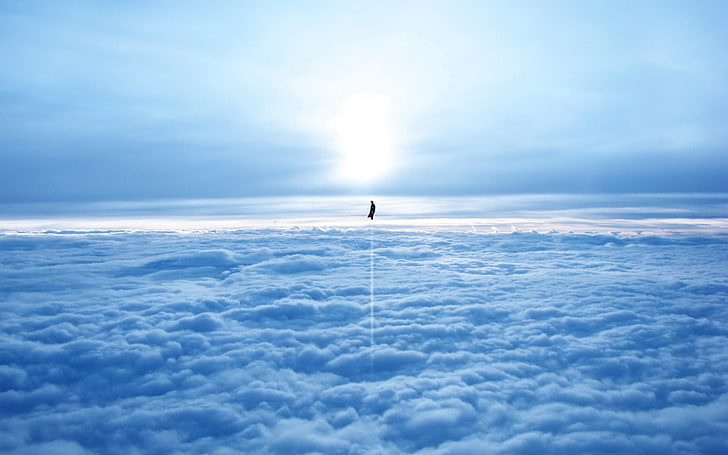 Sky above Clouds, dc comics, man of steel, superman, one animal Free HD Wallpaper