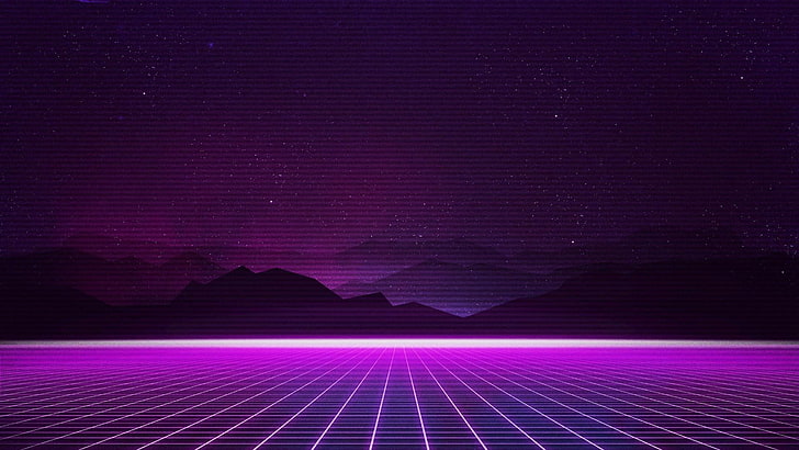 Synthwave 1366X768, copy space, pattern, midnight, glowing Free HD Wallpaper