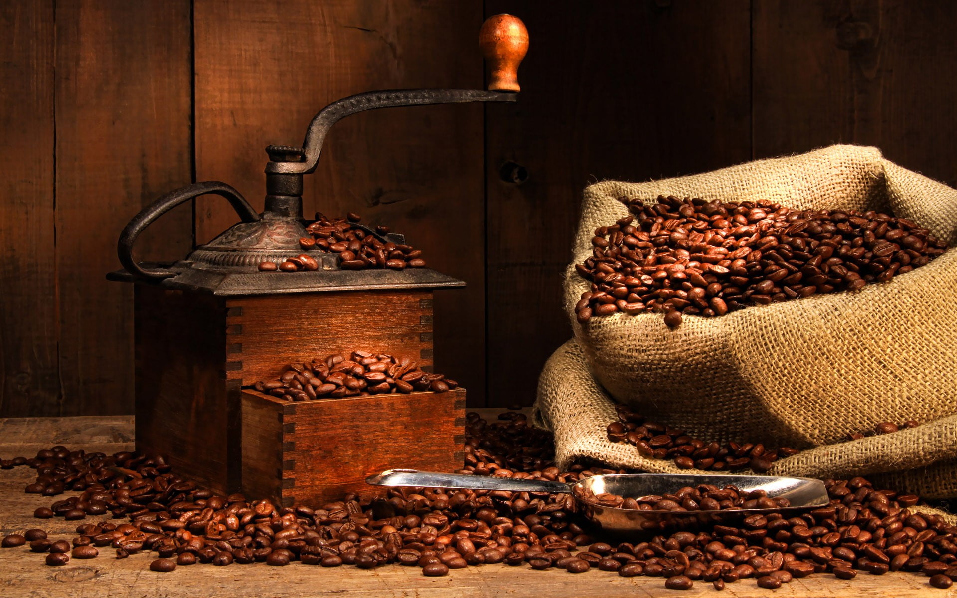 White Coffee Grinder, nature, raw food, still life, wood material