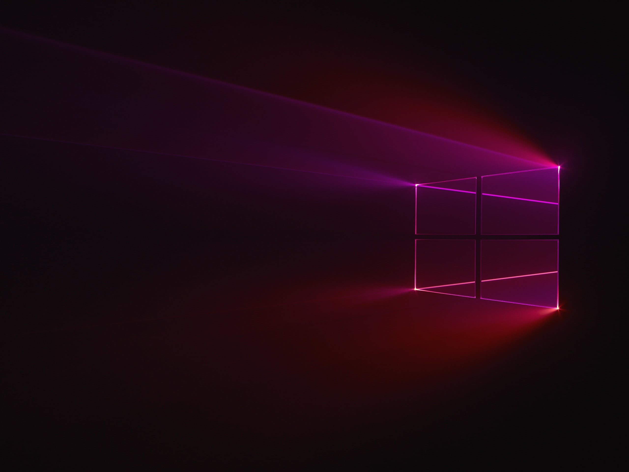 Windows 10 Tech, futuristic, light beam, projection, pink color