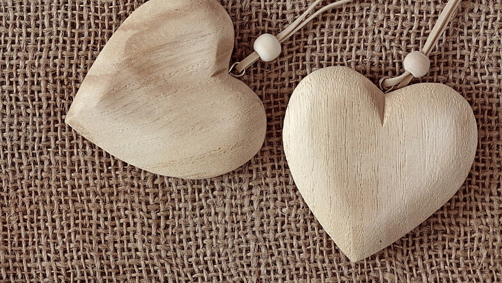 Wooden Hearts Crafts, wooden spoon, closeup, pattern, spoon Free HD Wallpaper