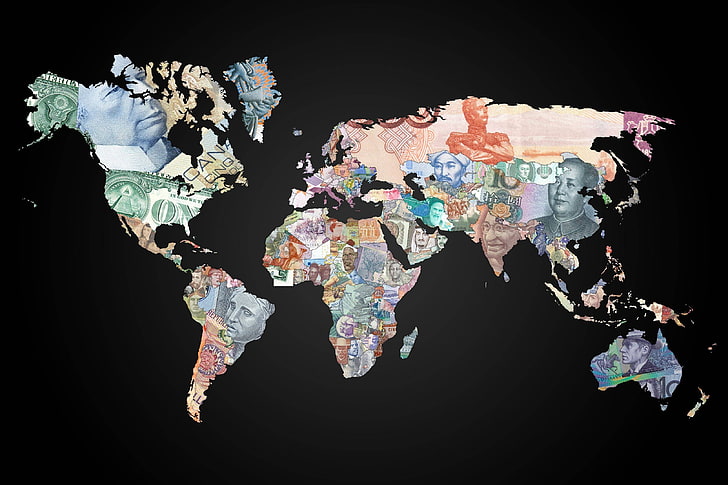 World Map Money, environment, paper, cut out, indoors Free HD Wallpaper