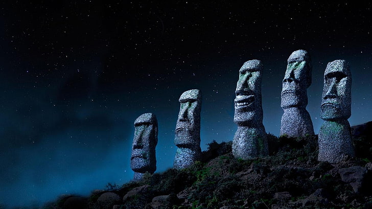 3840X2160 HD Easter Island, scenics  nature, architecture, communication, rock Free HD Wallpaper