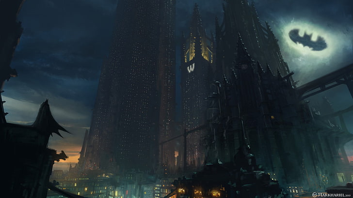 Arkham City Batman Gotham Knight Concept Art, batman, building, low angle view, skyscraper Free HD Wallpaper