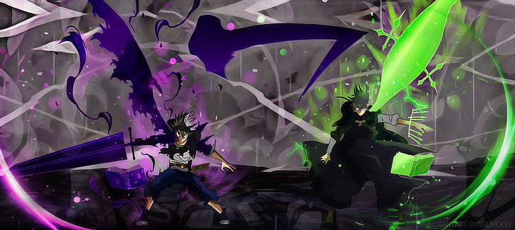 Asta and Yuno vs Licht, arts culture and entertainment, music, yuno black clover, sword Free HD Wallpaper