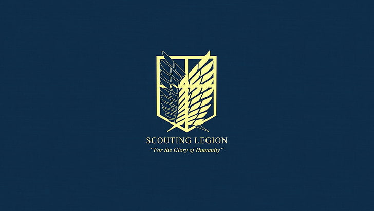 Attack On Titan Scout Legion, insignia, blue background, western script, luxury
