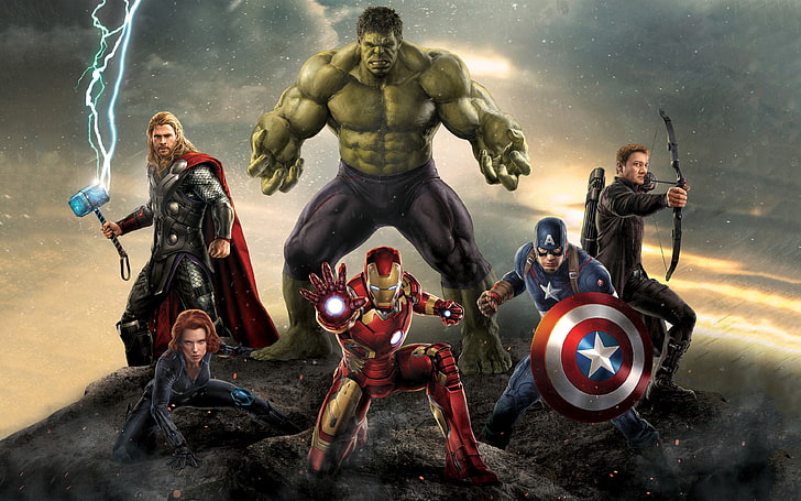 Avengers Characters, male likeness, outdoors, war, nature Free HD Wallpaper