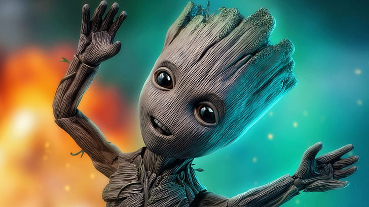 Baby Groot Fan Art, superheroes, baby groot Free HD Wallpaper