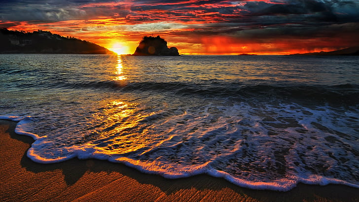 Beach Sunrise, beach, resolution, 1920x1080, high Free HD Wallpaper