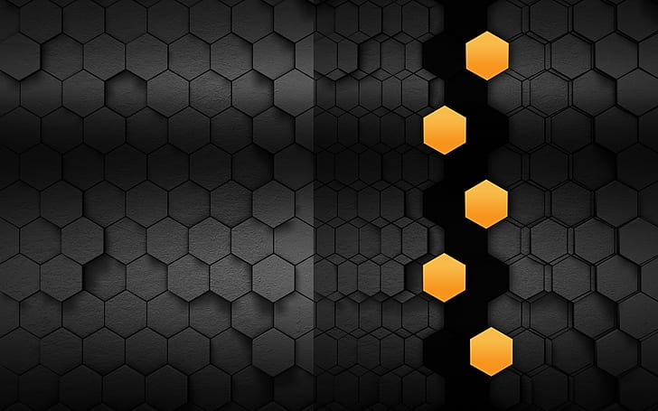 Black and White Grid Pattern, honeycombs, grid, hexagon Free HD Wallpaper