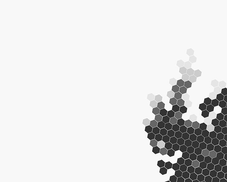 Black and White, minimal, honeycomb, digitalartwork