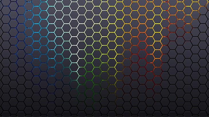 Colorful Hexagon Pattern, indoors, steel, lightweight, geometric shape