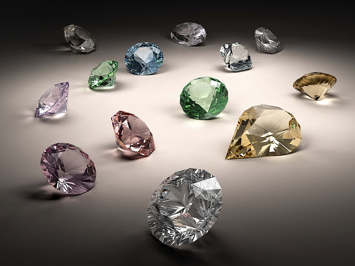 Colorless Diamond, crystal, assorted, treasure, colored Free HD Wallpaper