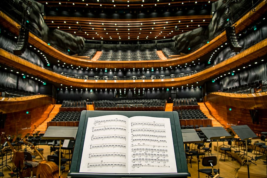 Concert Hall Stage, stage, no people, equipment, concert Free HD Wallpaper