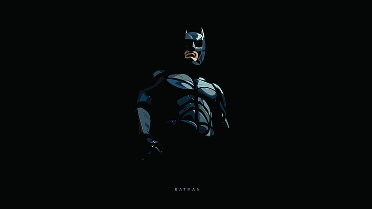 Cool Batman, black, minimal, dc comics, dark background Free HD Wallpaper