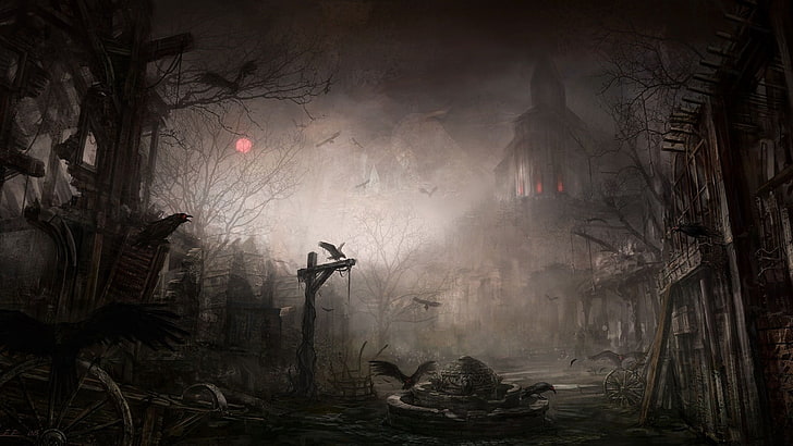 Creepy Dark Art, wood  material, artwork, religion, new tristram Free HD Wallpaper