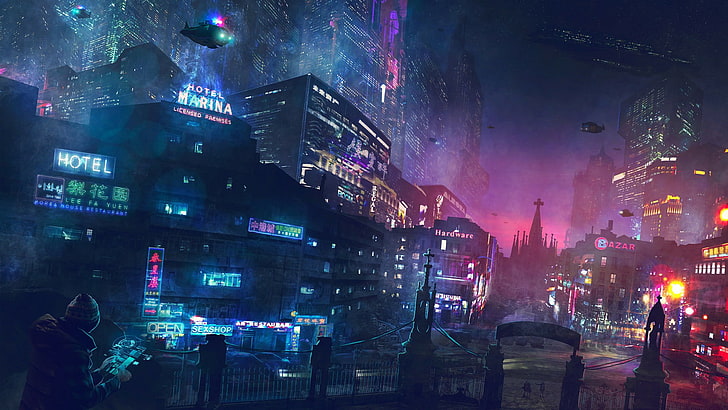 Cyberpunk Blue, future, futuristic, cyberpunk, steam Free HD Wallpaper