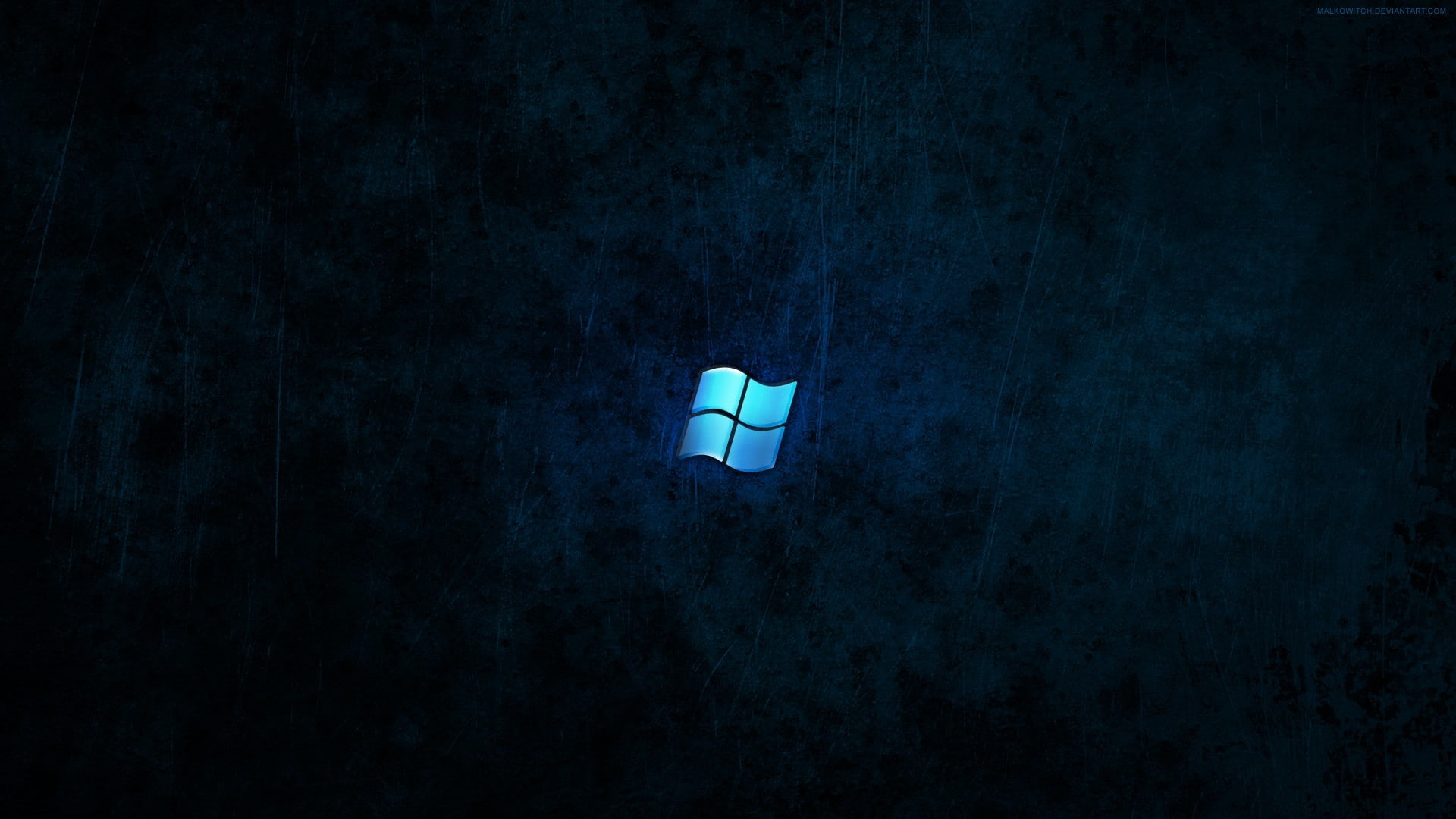 Dark Blue, windows 7, microsoft windows, dark, logo