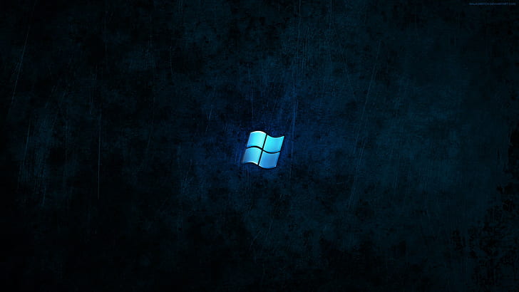 Dark Blue, windows 7, microsoft windows, dark, logo Free HD Wallpaper
