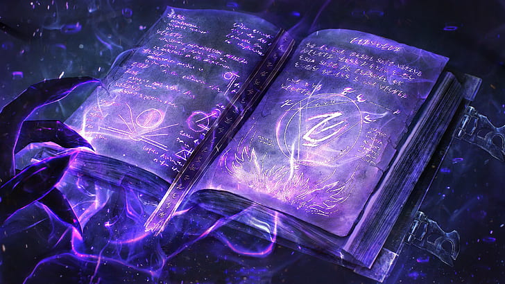 Dark Magic Spell Book, book, runes, dark magic, magic Free HD Wallpaper