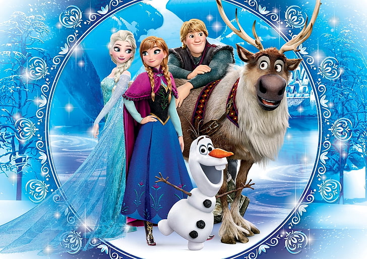 Disney Anna and Elsa, togetherness, digital composite, princess, indoors