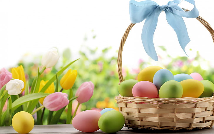 Easter Eggs and Flowers, and, spring, Eggs, eggs Free HD Wallpaper