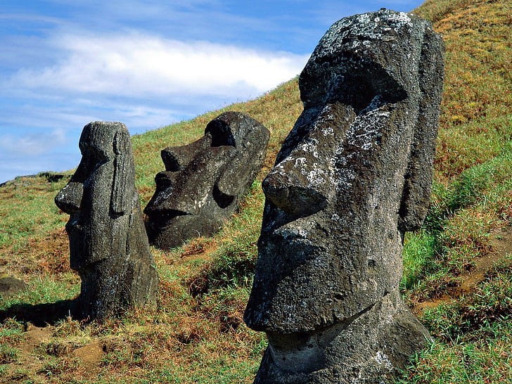 Easter Island Rocks, easter island, ancient, Easter Island, moai Free HD Wallpaper