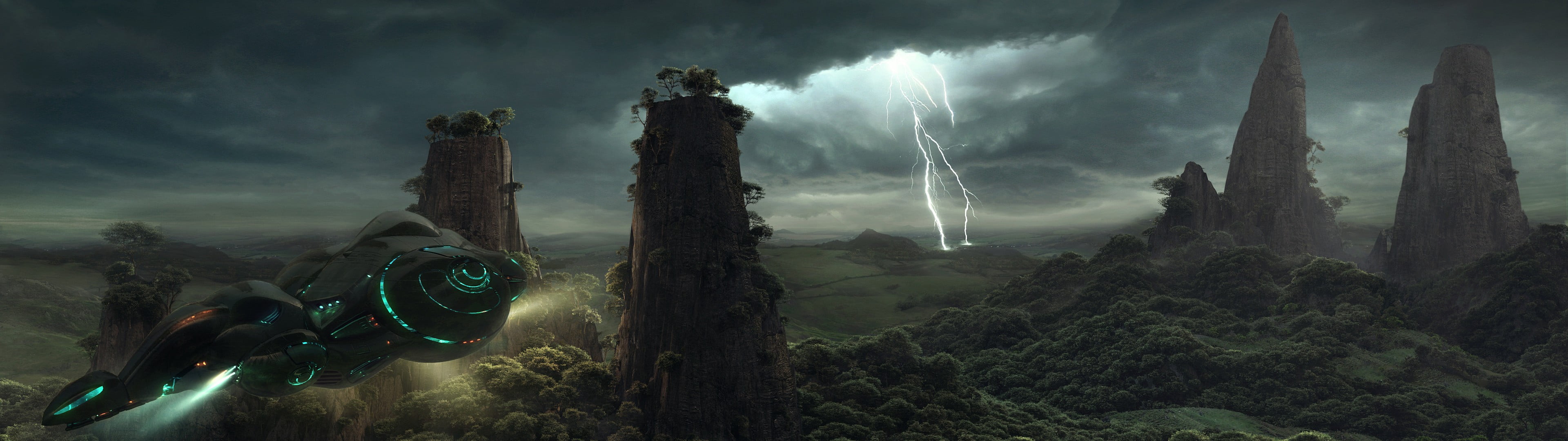 Free Dual Screen, science fiction, fantasy, scenics, storm