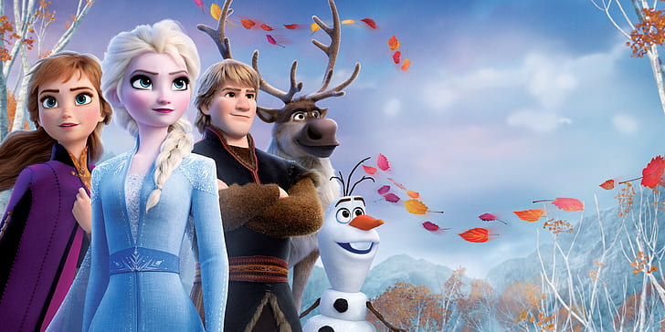 Frozen Elsa Anna Olaf Kristoff Sven, frozen 2, anna frozen, olaf frozen, elsa frozen Free HD Wallpaper