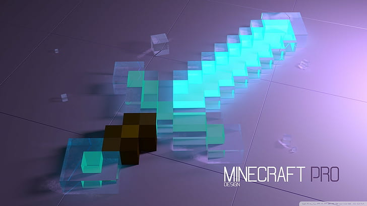 Fundo Minecraft, diamond sword, minecraft, pixels, Diamond Sword Free HD Wallpaper