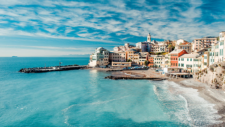 Genoa Italy Beaches, tyrrhenian sea, booking, italy, sky Free HD Wallpaper