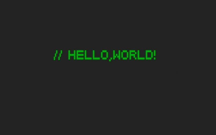 HelloWorld, 8bit, pixelated, black background, hello world Free HD Wallpaper