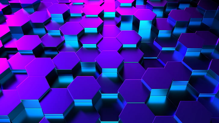 Hexagon Beehive, digital art, light, symmetry, design