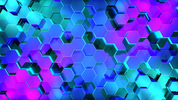Hexagon, digital art, symmetry, texture, point Free HD Wallpaper