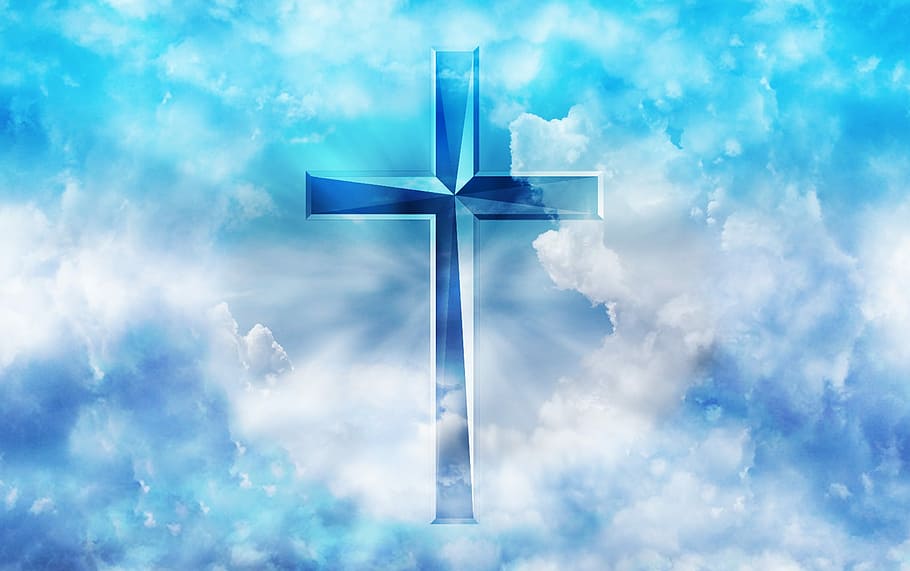 Holy Jesus Cross Heaven, christianity, hope, outdoors, praise Free HD Wallpaper