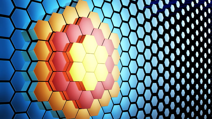 Honeycomb Design, pattern, abstract art, net, mesh Free HD Wallpaper