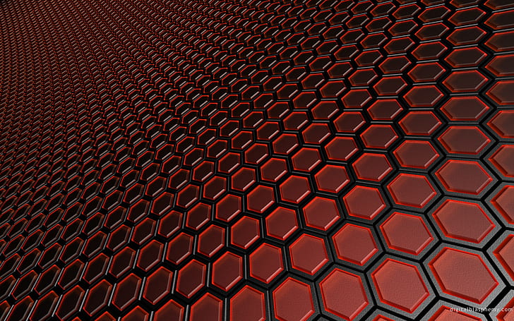 Honeycomb Fabric, digitalartwork, red, HD, surface, Free HD Wallpaper