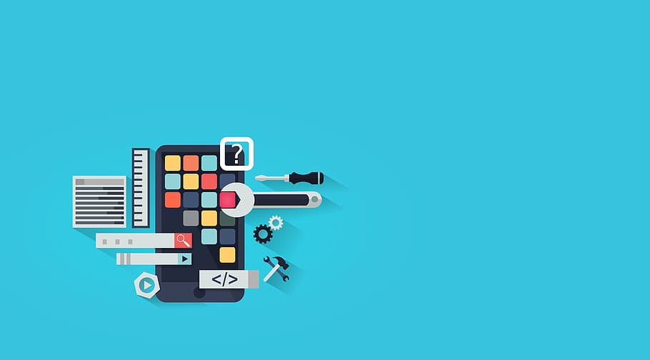 Hybrid App Development, wrench, circle, illustration, computer Free HD Wallpaper