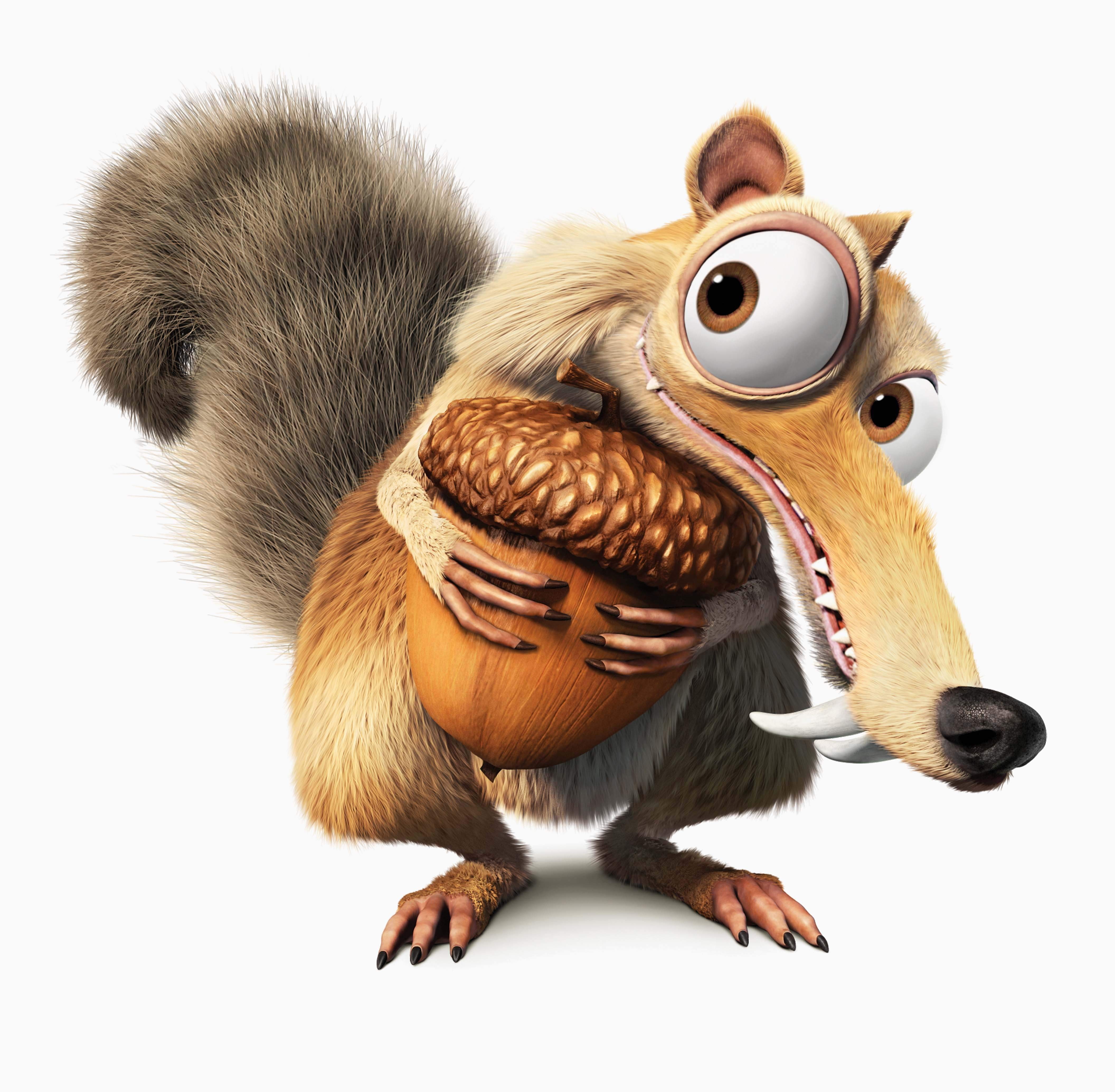 Ice Age Squirrel Cartoon, vertebrate, white background, domestic animals, pets