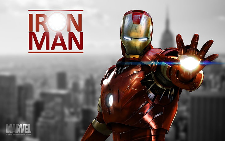 Iron Man Cartoon, text, holding, closeup, the avengers Free HD Wallpaper
