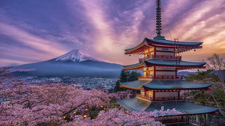 Japan Art, spring, sakura, japan, religious Free HD Wallpaper