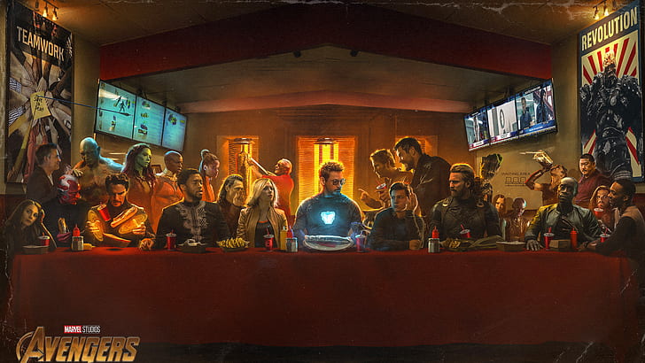 Last Supper HD, the avengers, rocket raccoon, gamora, bruce banner