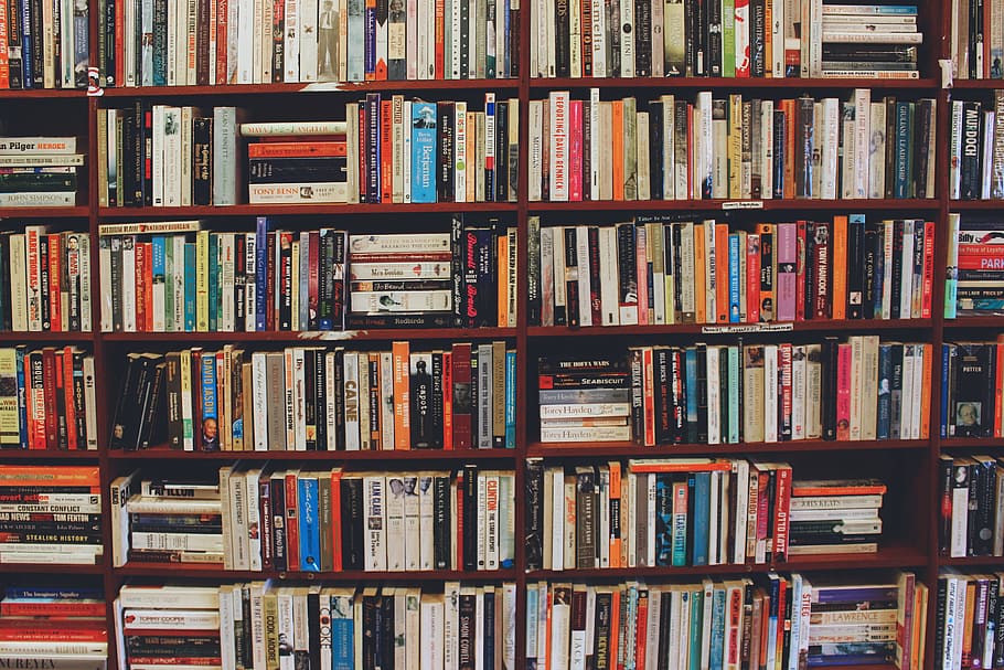 Library Bookcase, full frame, no people, choice, old Free HD Wallpaper