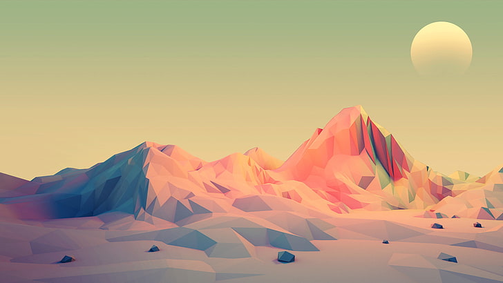 Low Poly Pixel Art, tranquility, no people, landscape, outdoors