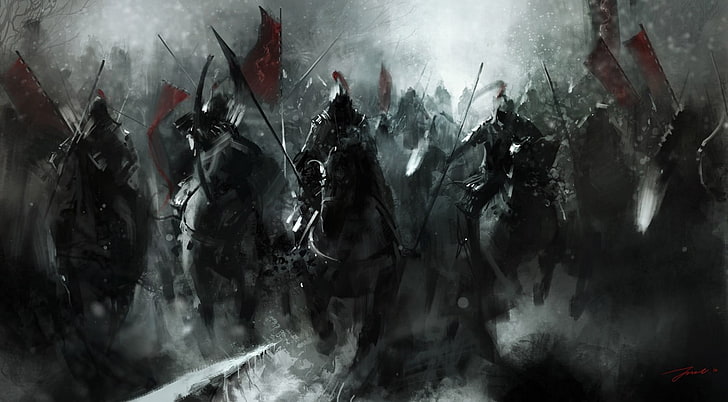 Medieval Battle Art, sign, motion, violence, destruction Free HD Wallpaper