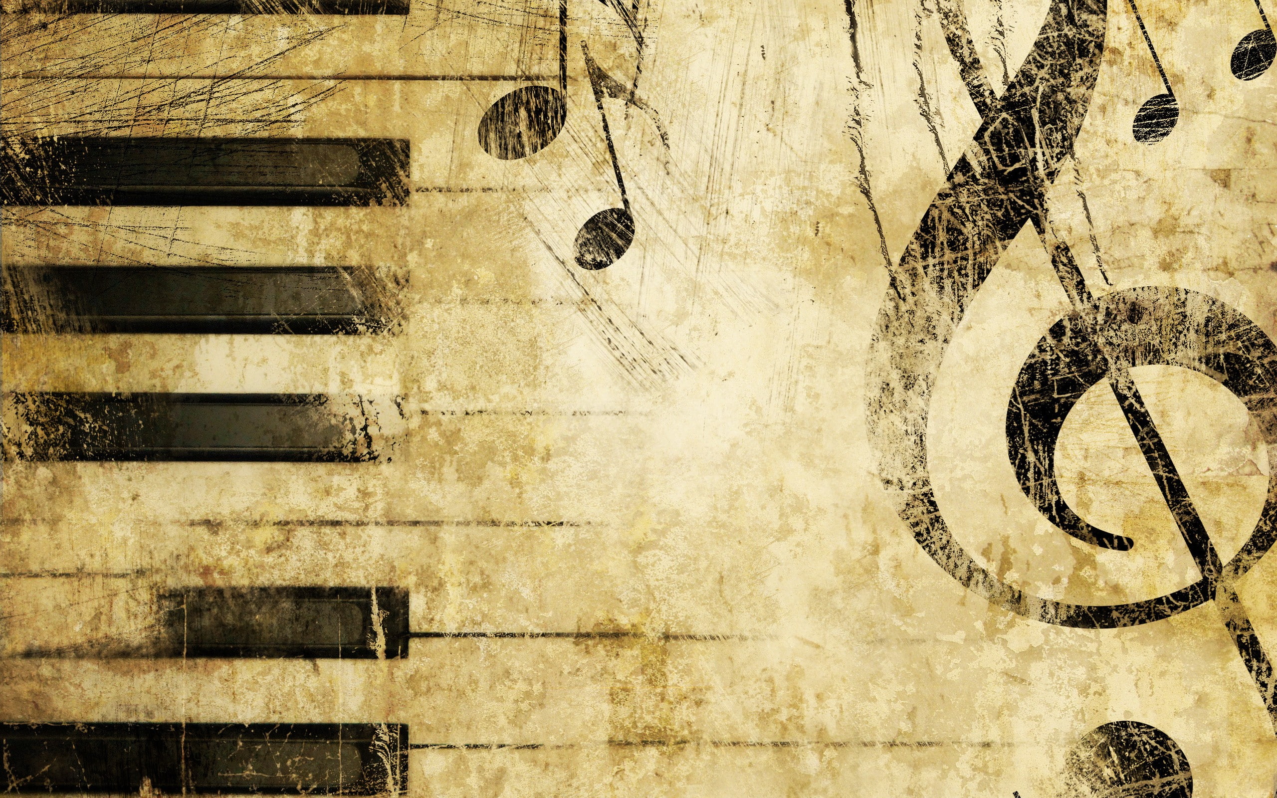 musical notes, piano, artwork, music